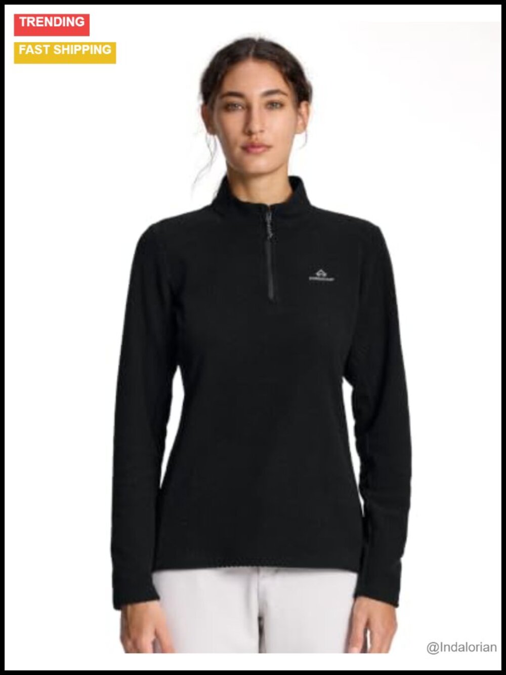 Women's Textured Fleece Quarter Zip Pullover Thermal Hiking Outdoor
